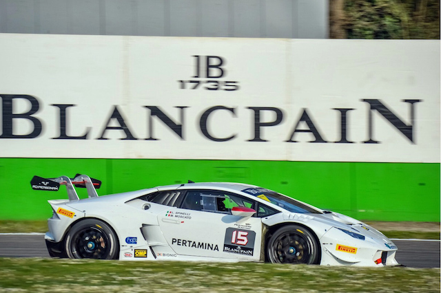 Moscato in azione nel Lamborghini SuperTrofeo a Monza