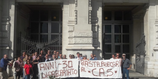 Protesta lavoratori CAS